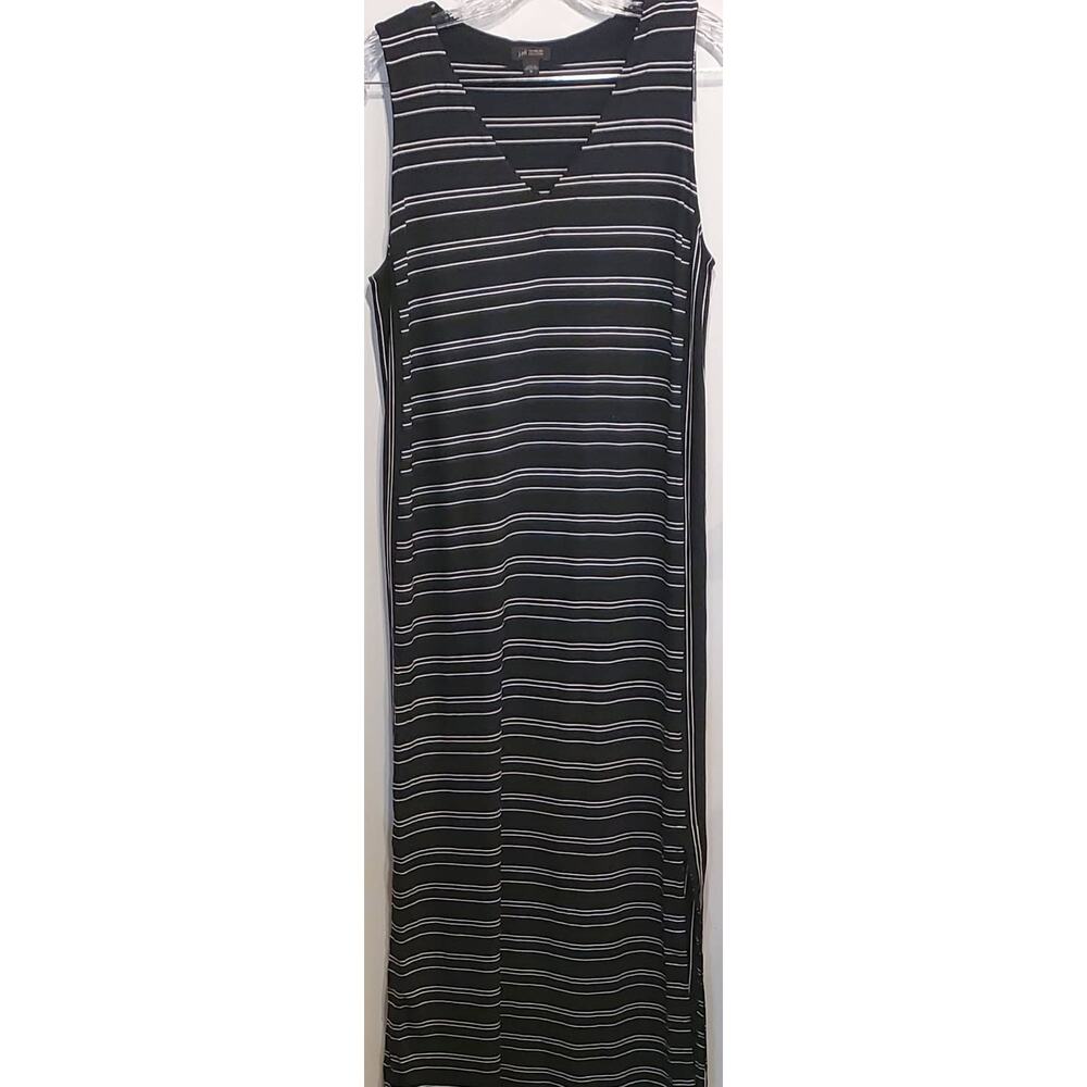 J. Jill Women's Maxi Black White Dress Wearever Collection Sleeveless Medium